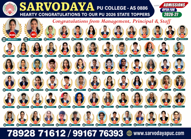 sarvodaya pu college result best pu science and commerce college in Bangalore